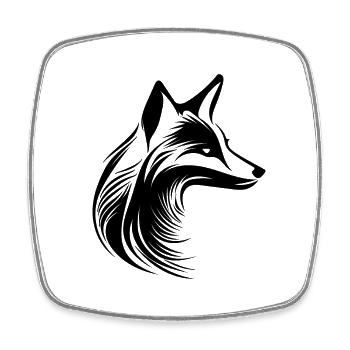 Beautiful tattoo fox portrait - Square fridge magnet - white - Front