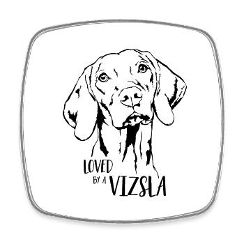 Loved by a Vizsla Dog Saying Dogs Wilsigns - Square fridge magnet - white - Front