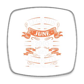 Limited Edition 2005 Juni Geburtstag Nordlichter - Viereckiger Kühlschrankmagnet - Weiß - Vorne