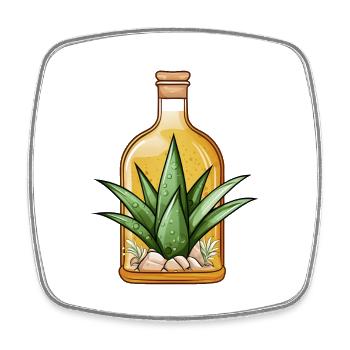 Aloe Vera in Flasche - Viereckiger Kühlschrankmagnet - Weiß - Vorne