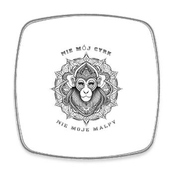 Monkey Mandala - Square fridge magnet - white - Front