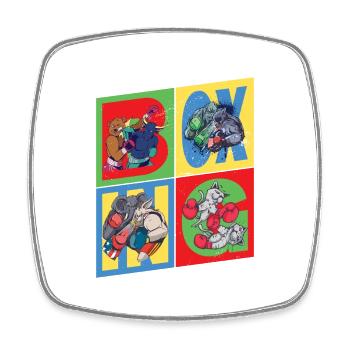 Boxen Boxer Boxkampf Sport Tiere Cartoon Comic - Viereckiger Kühlschrankmagnet - Weiß - Vorne