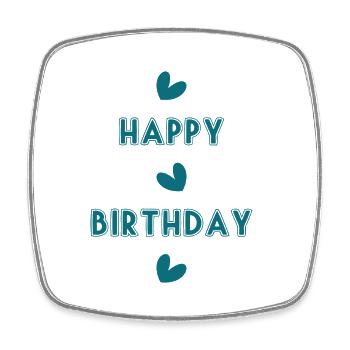 HAPPY BIRTHDAY. JOYEUX ANNIVERSAIRE. ANNIVERSAIRE. - Magnet carré - blanc - Devant