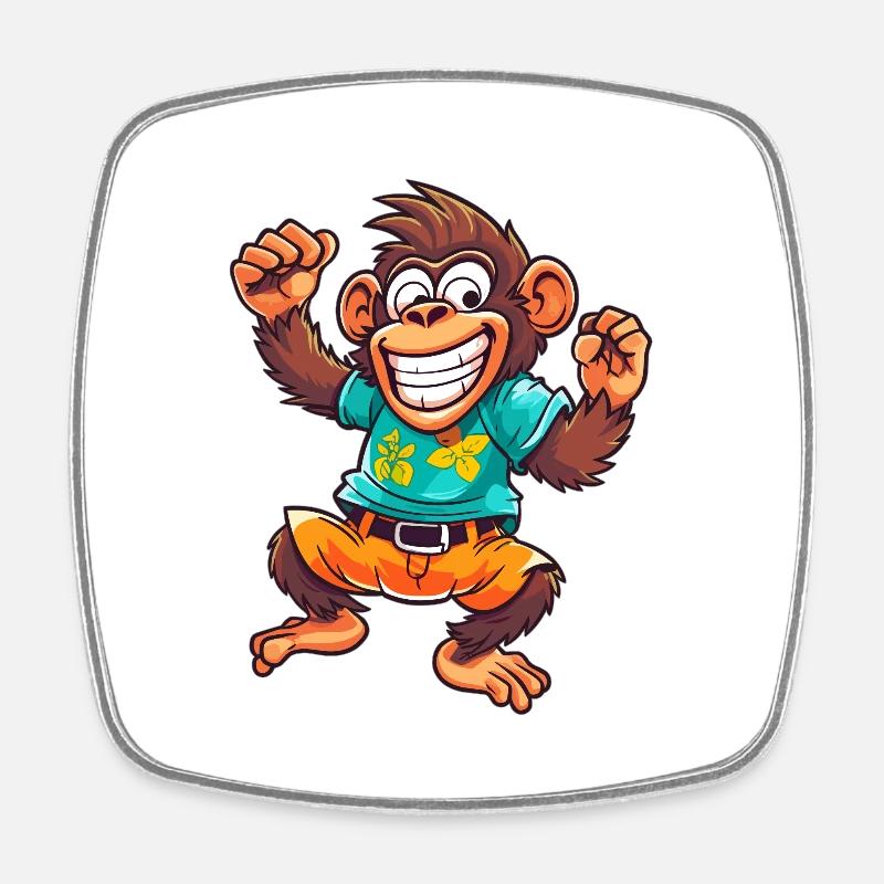Monkey Business - Square fridge magnet - white