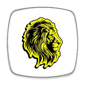 Symbole de tête de lion lion - Magnet carré - blanc - Devant