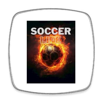 Soccer Life T-Shirt - Square fridge magnet - white - Front