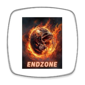 Casque de football américain en flammes - Magnet carré - blanc - Devant