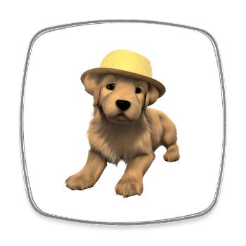 Chiot Golden Retriever Chien Propriétaire Chiens - Magnet carré - blanc - Devant