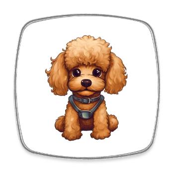 Sweet Baby Poodle Dog - Square fridge magnet - white - Front