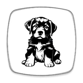 Labrador owner Labrador Retriever puppy - Square fridge magnet - white - Front