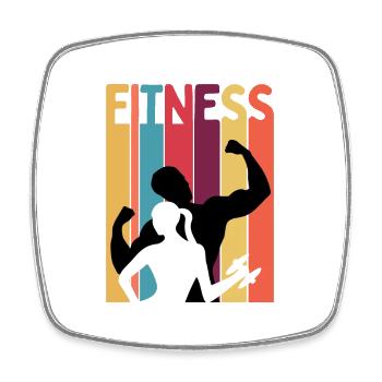 Fitness-Liebhaber - Viereckiger Kühlschrankmagnet - Weiß - Vorne