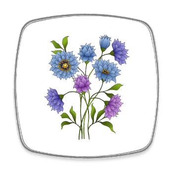 Fleur - Magnet carré - blanc - Devant