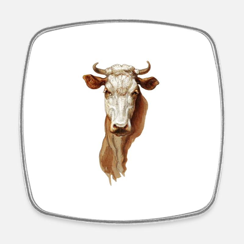 Vache végétalienne - Magnet carré - blanc