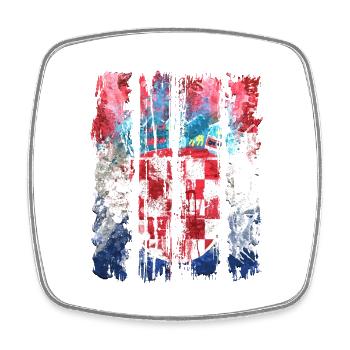 Kroatische Nationalflagge Emblem Kroatien Hrvatska hrv - Viereckiger Kühlschrankmagnet - Weiß - Vorne
