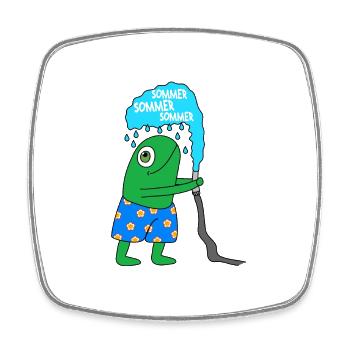 Der Sommerfrosch - Viereckiger Kühlschrankmagnet - Weiß - Vorne