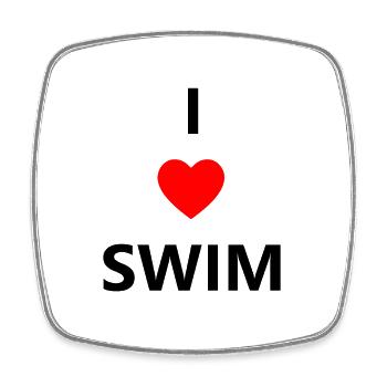 Triathlon Natation Bike Run Marathon - Magnet carré - blanc - Devant