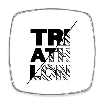 Triathlon Swim Bike Run Marathon - Viereckiger Kühlschrankmagnet - Weiß - Vorne