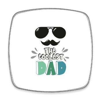 Der coolste Papa - Viereckiger Kühlschrankmagnet - Weiß - Vorne