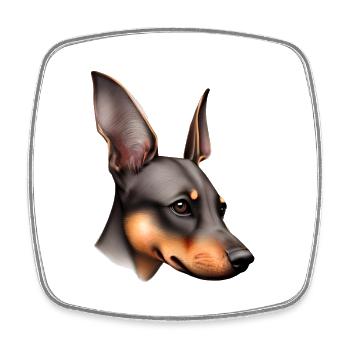 Doberman Doberman chiot chien Doberman dresseur - Magnet carré - blanc - Devant