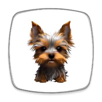 Yorkshire Terrier Puppy Dog Dog Owner - Square fridge magnet - white - Front