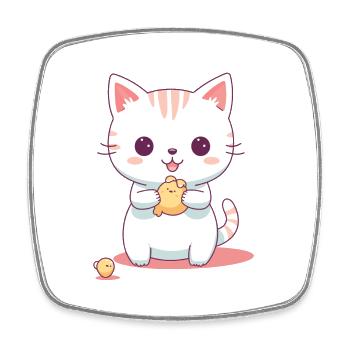 Cute Kitten Design #4 - Square fridge magnet - white - Front