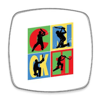 Cricket Cricketer Batsman Sport Vintage - Magnet carré - blanc - Devant