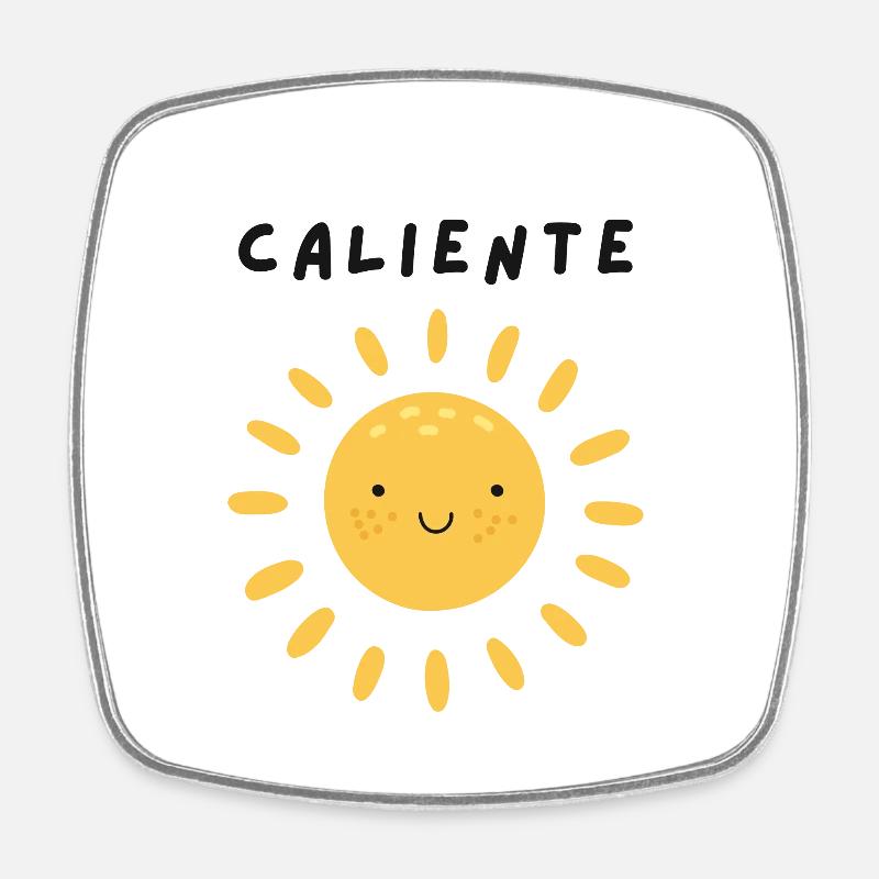 Caliente sun 1 - Square fridge magnet - white
