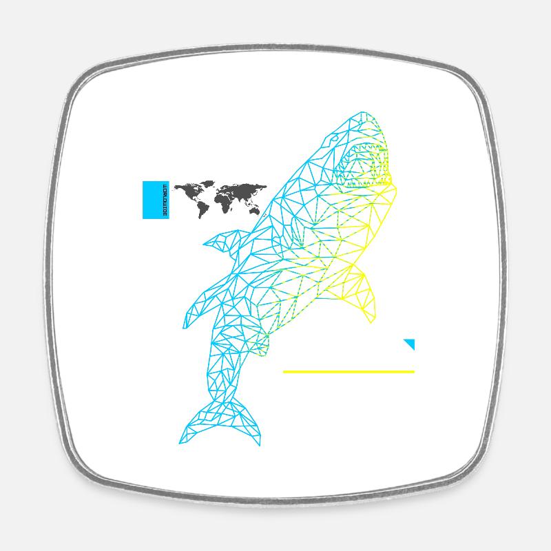 Grand Requin blanc a - Magnet carré - blanc