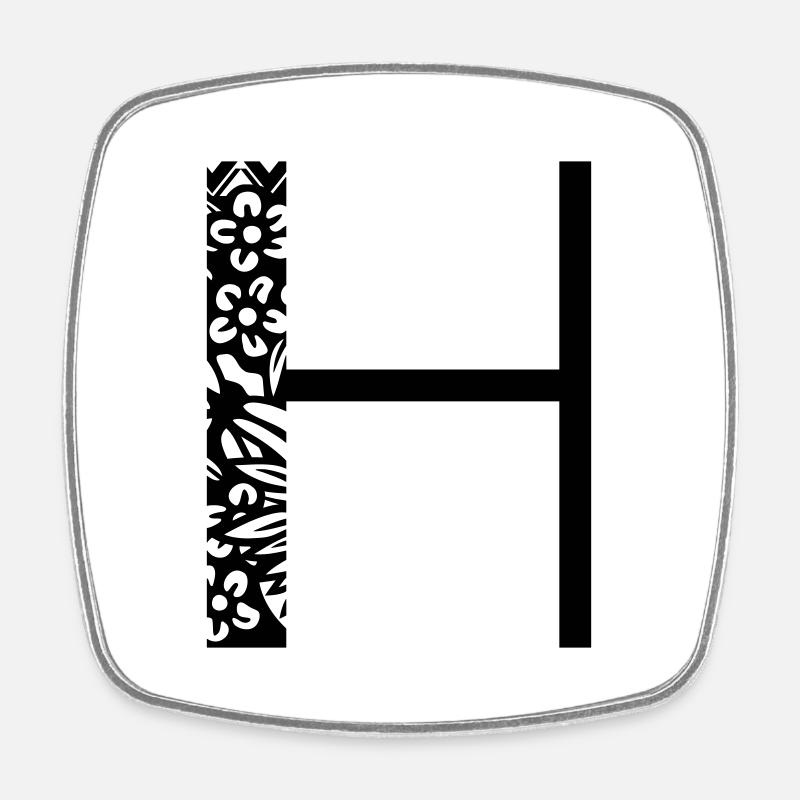 Buchstabe H - Viereckiger Kühlschrankmagnet - Weiß