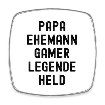 Papa Ehemann Gamer Legende Held Geschenk lustig - Viereckiger Kühlschrankmagnet - Weiß - Vorne