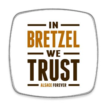 In bretzel we trust - Magnet carré - blanc - Devant
