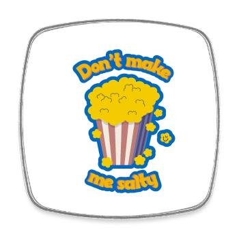 Popcorn - süß - don't make me salty - Viereckiger Kühlschrankmagnet - Weiß - Vorne