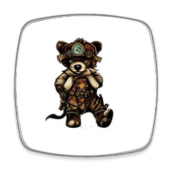 Steam Bear - Viereckiger Kühlschrankmagnet - Weiß - Vorne