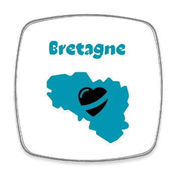 Bretagne coeur 1 - Magnet carré - blanc - Devant