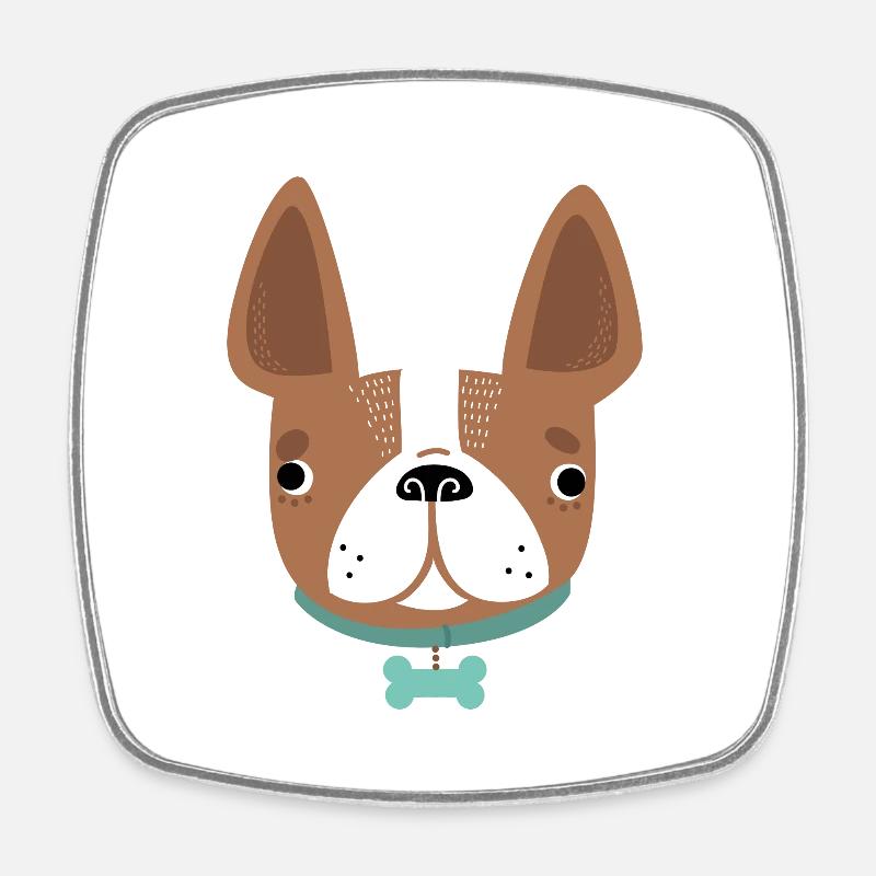 Hund - Viereckiger Kühlschrankmagnet - Weiß