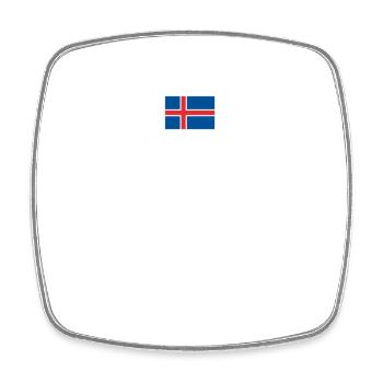 Island Trikot Nr.24 - Viereckiger Kühlschrankmagnet - Weiß - Vorne
