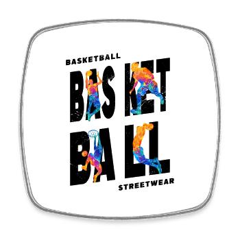 Basketball Basketballspieler Spieler Vintage Bunt - Viereckiger Kühlschrankmagnet - Weiß - Vorne