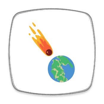 hugadino Meteorit trifft Pangea, Dino, Dinosaurier - Viereckiger Kühlschrankmagnet - Weiß - Vorne