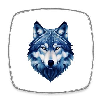 Wolf - Square fridge magnet - white - Front