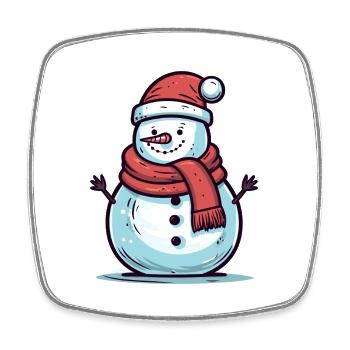 Ich bin der coolste Schneemann - Viereckiger Kühlschrankmagnet - Weiß - Vorne