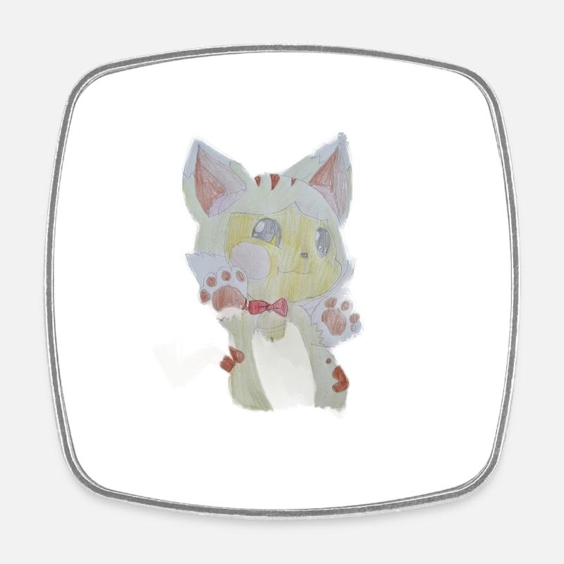 Chaton - Magnet carré - blanc