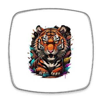 Graffiti Tiger - Viereckiger Kühlschrankmagnet - Weiß - Vorne