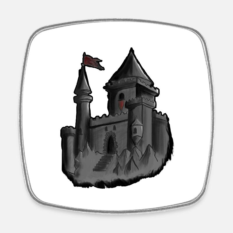 castle - Square fridge magnet - white