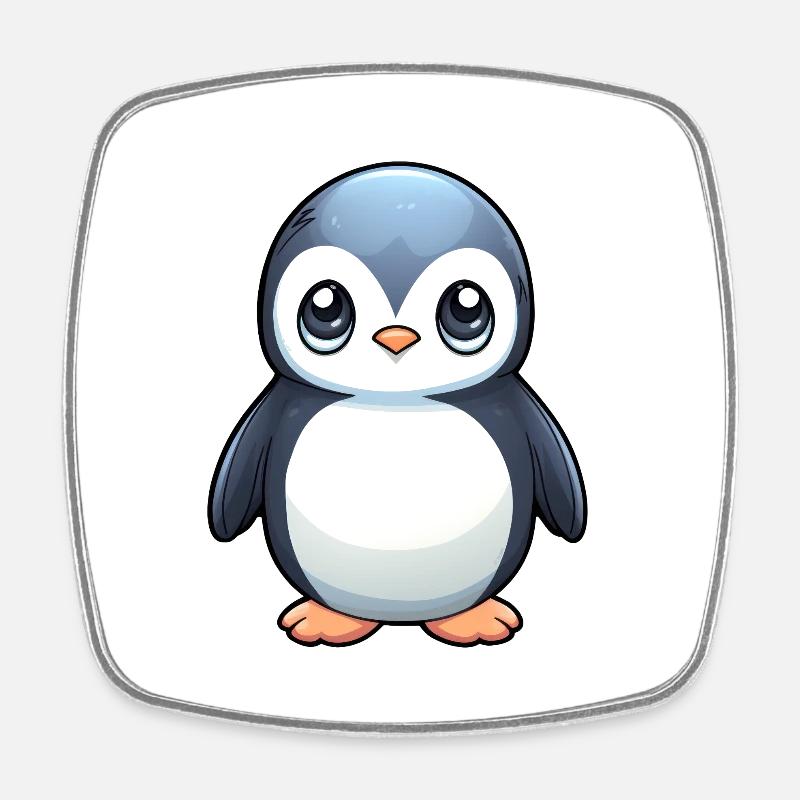Bébé pingouin - Magnet carré - blanc