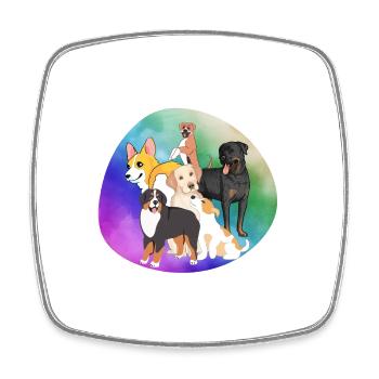 Dogs - Square fridge magnet - white - Front