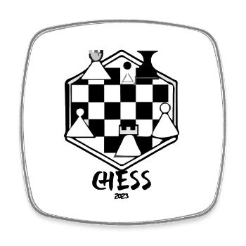 Schach 2023 - Viereckiger Kühlschrankmagnet - Weiß - Vorne
