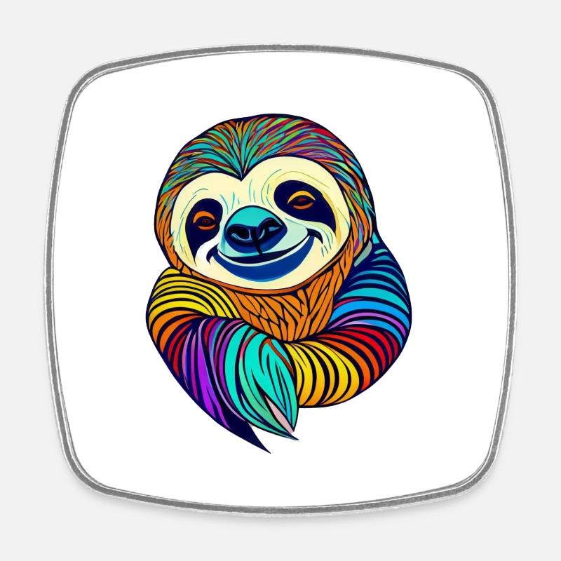 Sloth - Square fridge magnet - white