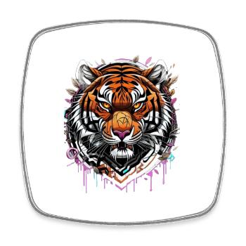 Graffiti Tiger - Viereckiger Kühlschrankmagnet - Weiß - Vorne
