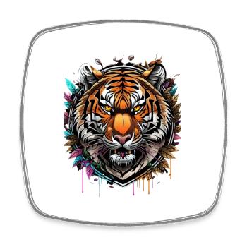 Graffiti Tiger - Viereckiger Kühlschrankmagnet - Weiß - Vorne