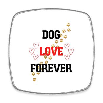 DOG LOVE FOREVER - Viereckiger Kühlschrankmagnet - Weiß - Vorne